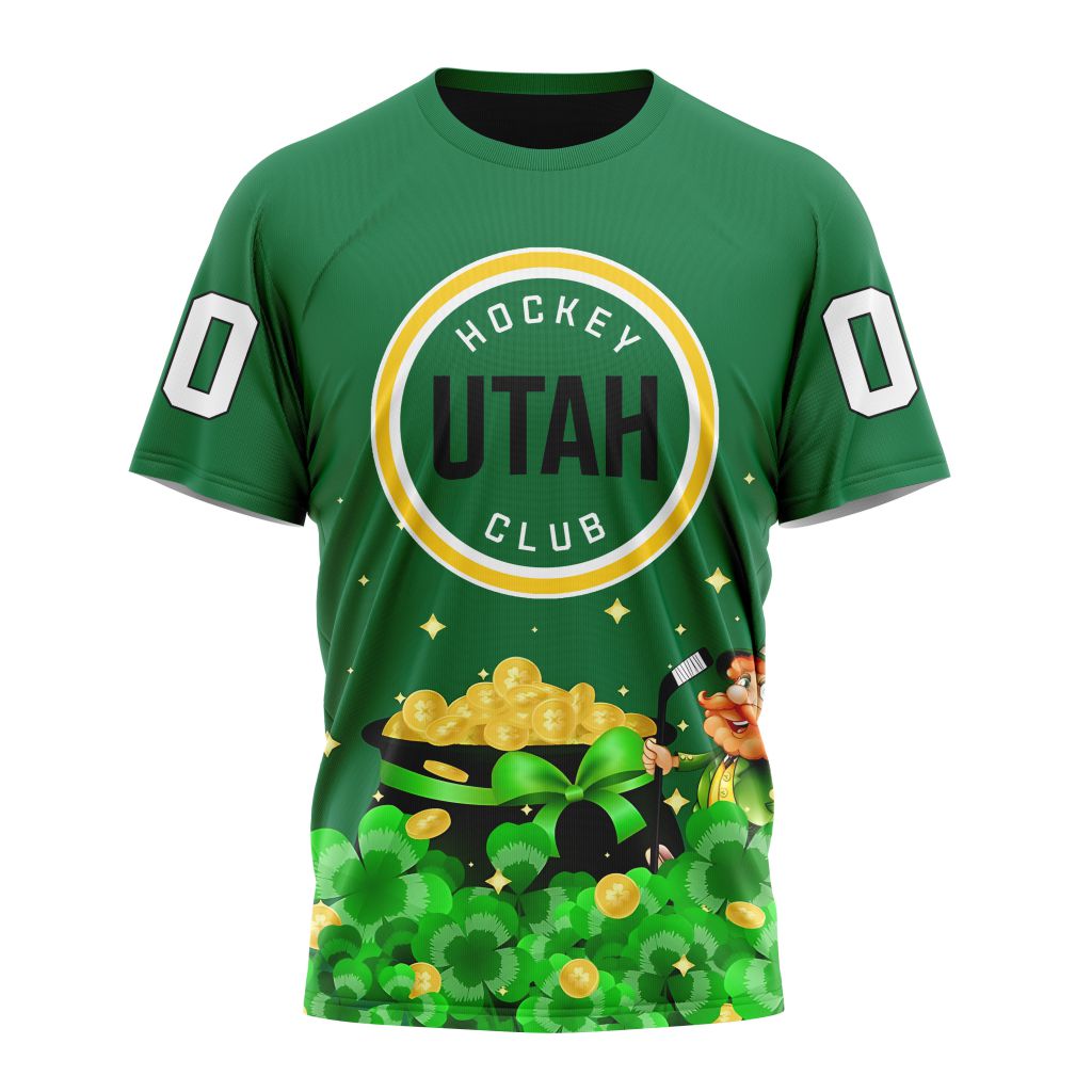 Utah Hockey Club Special Design For St.Patrick's Day Personalized Name And Number T-Shirt Style Neasalamis.com