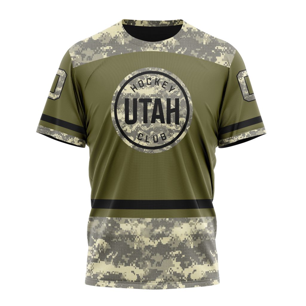 Utah Hockey Club Special Military Appreciation Design 04 Personalized Name And Number T-Shirt Style Neasalamis.com