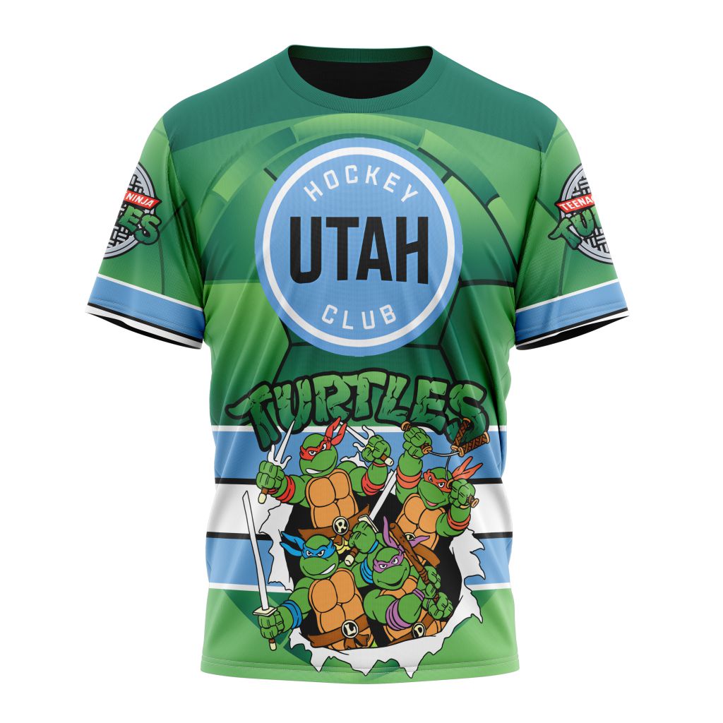 Utah Hockey Club Special Teenage Mutant Ninja Turtles Design 02 Personalized Name And Number T-Shirt Style Neasalamis.com