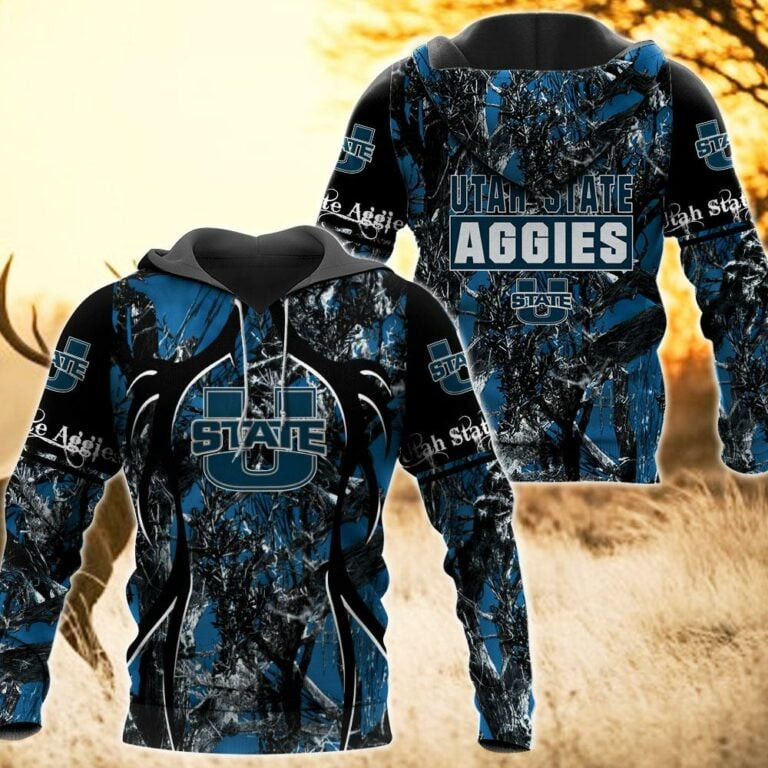 Utah State Aggies Camo Hunting 3D printed Sweatshirt Hoodie Zipped Hoodie Neasalamis