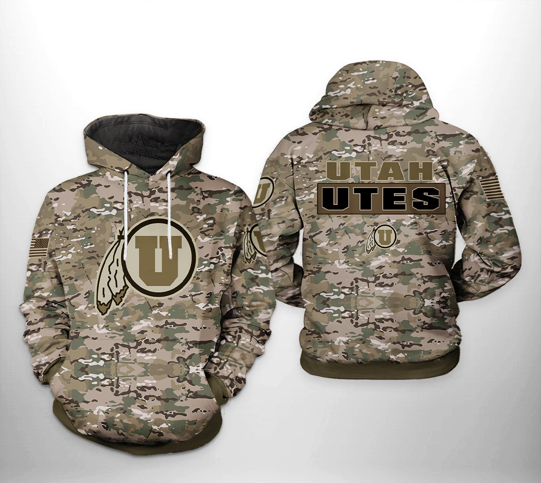 Utah Utes NCAA Camo Veteran Hoodie Neasalamis