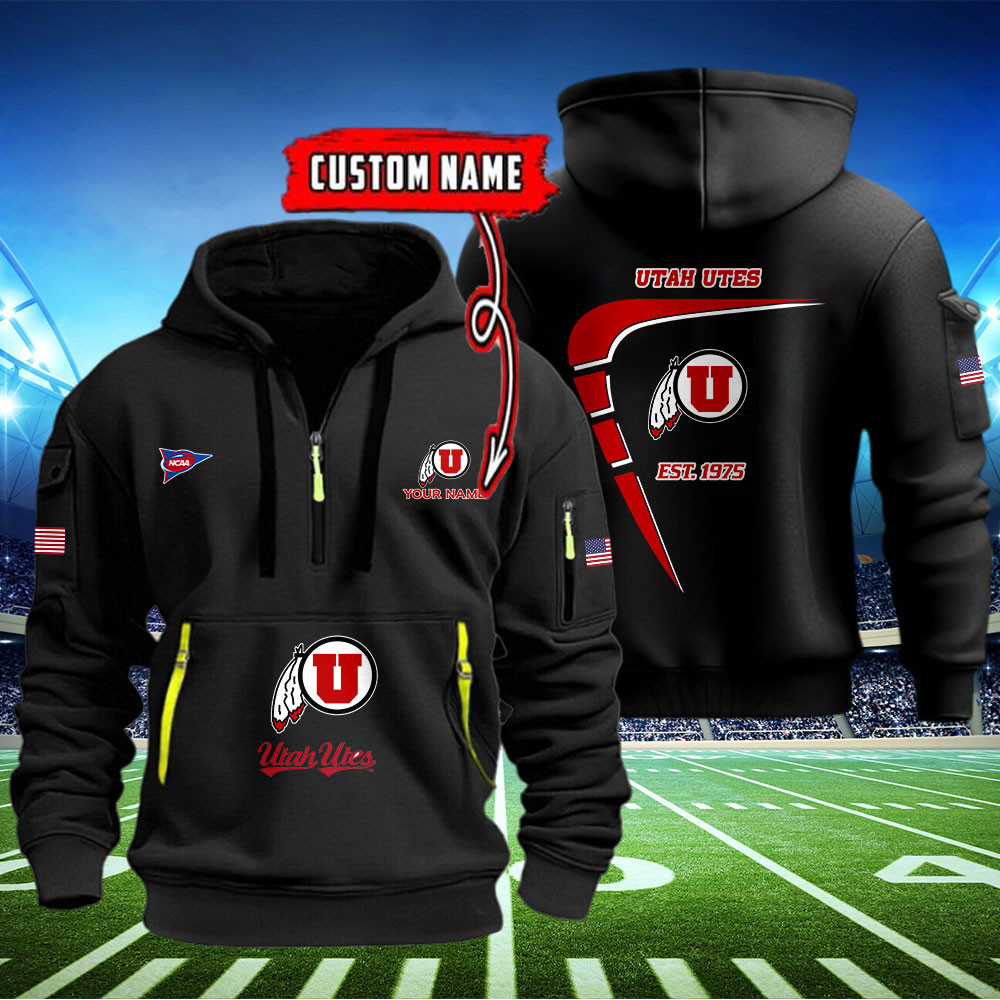 Utah Utes Quarter Zip Hoodie Neasalamis