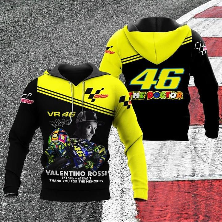 Valentino Rossi 1996 2021 Thank You For The Memories 3d Hoodie Neasalamis