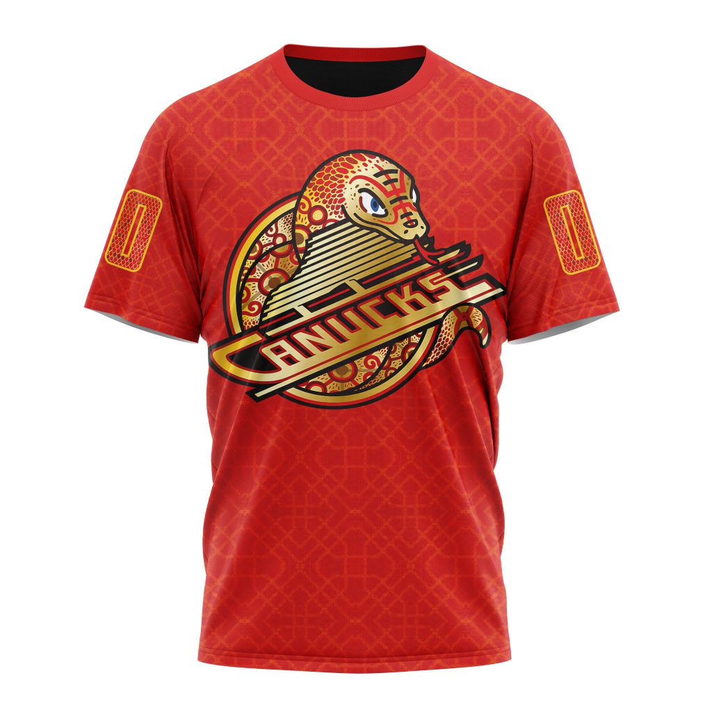 Vancouver Canucks Lunar New Year 2025 Snake Design Personalized Name And Number T-Shirt Style Neasalamis.com