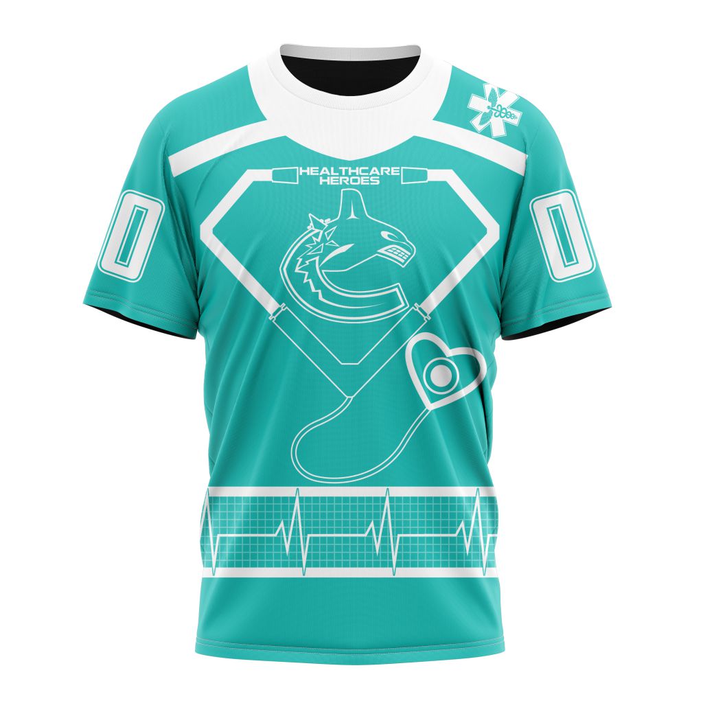 Vancouver Canucks Special Design Honoring Healthcare Heroes Personalized Name And Number T-Shirt Style Neasalamis.com