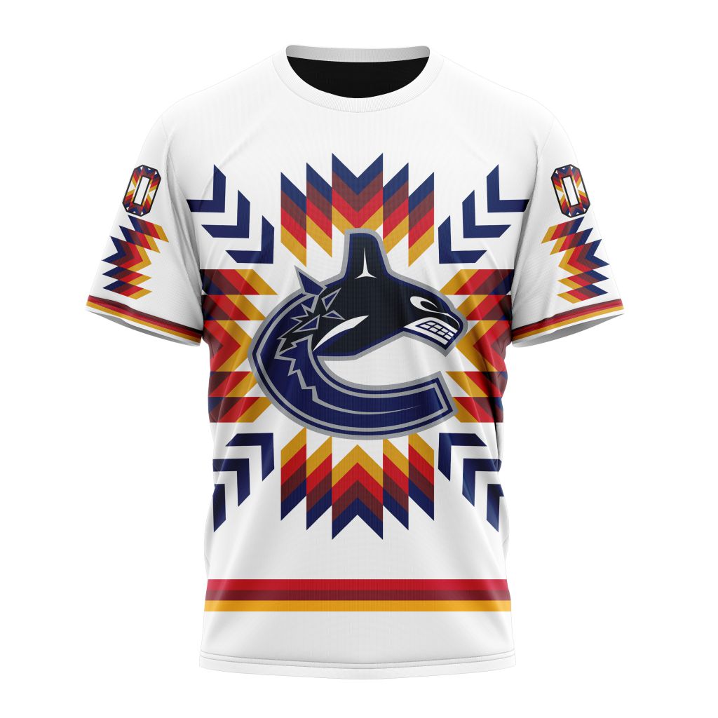 Vancouver Canucks Special Design With Native Pattern Personalized Name And Number T-Shirt Style Neasalamis.com