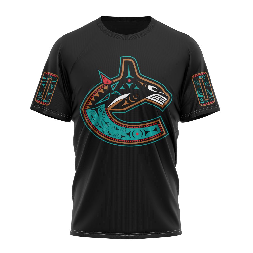 Vancouver Canucks Special First Nation Design Kits Personalized Name And Number T-Shirt Style Neasalamis.com