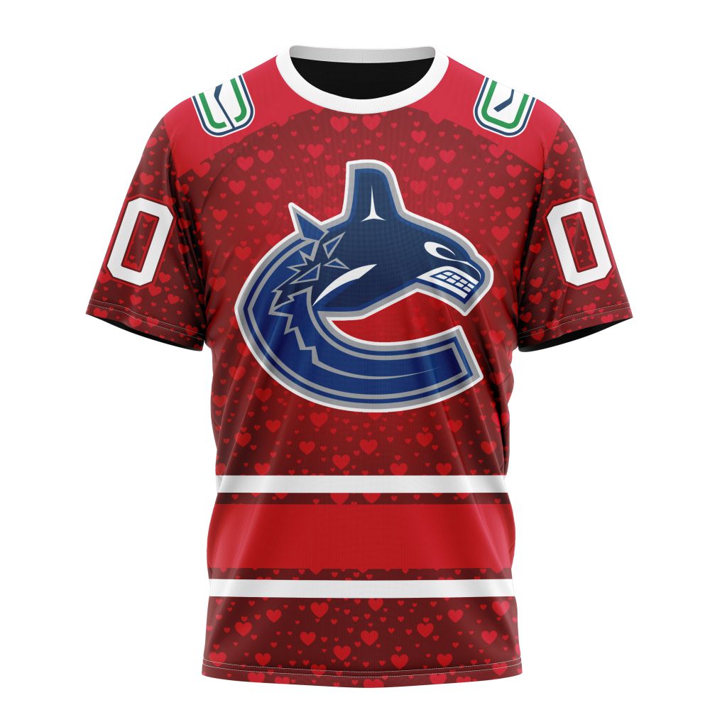 Vancouver Canucks Special Gift For Valentines Day 01 Personalized Name And Number T-Shirt Style Neasalamis.com