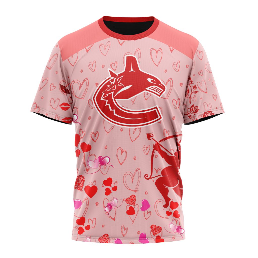Vancouver Canucks Special Gift For Valentines Day 02 Personalized Name And Number T-Shirt Style Neasalamis.com