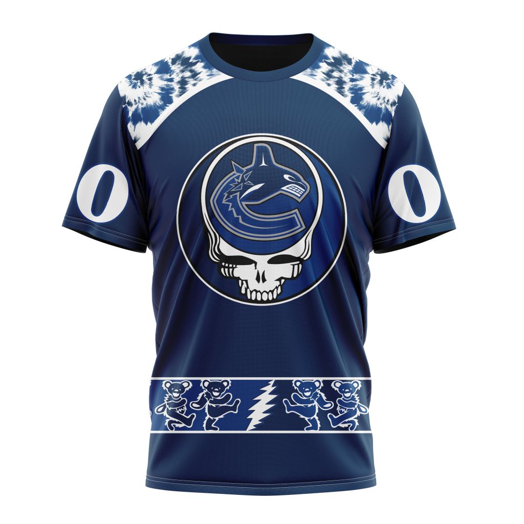 Vancouver Canucks Special Grateful Dead Design Personalized Name And Number T-Shirt Style Neasalamis.com