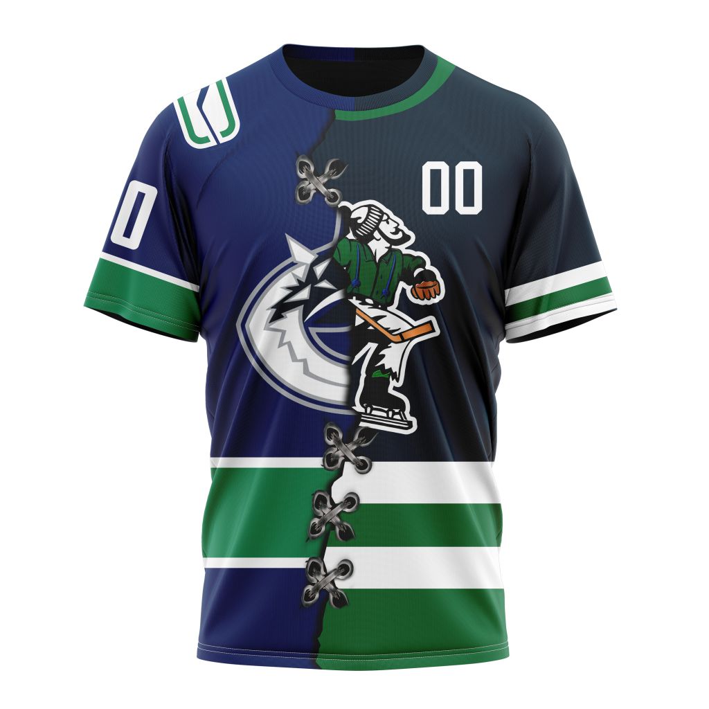 Vancouver Canucks Special Home Mix Reverse Retro Personalized Kits Personalized Name And Number T-Shirt Style Neasalamis.com