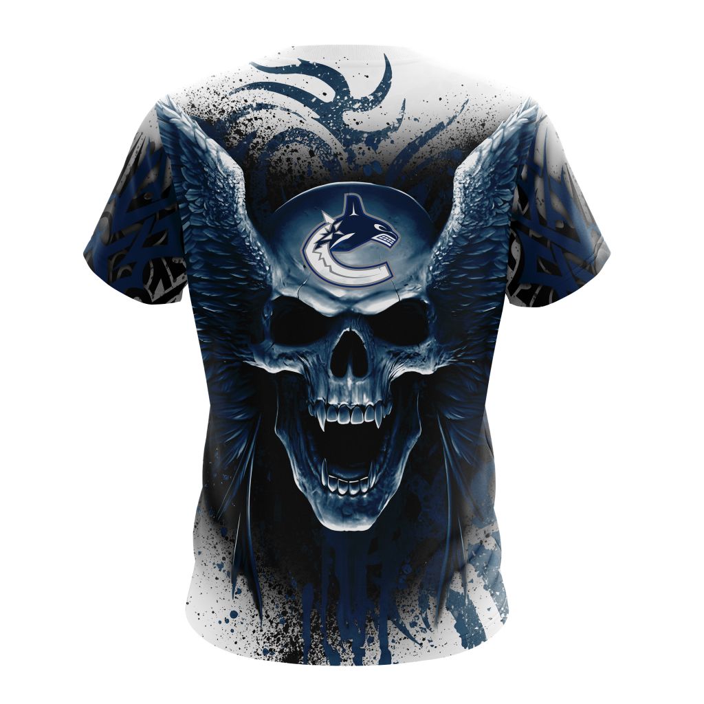 Vancouver Canucks Special Kits With Skull Art T-Shirt Style Neasalamis.com