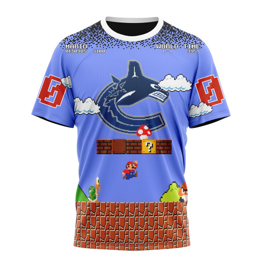 Vancouver Canucks Special Kits With Super Mario Game Design Personalized Name And Number T-Shirt Style Neasalamis.com
