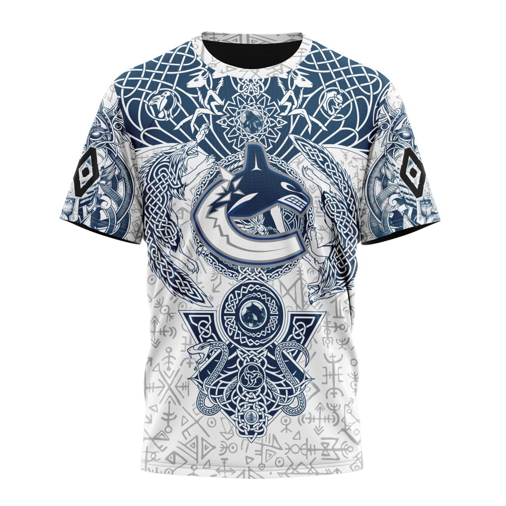 Vancouver Canucks Special Norse Viking Symbols Personalized Name And Number T-Shirt Style Neasalamis.com