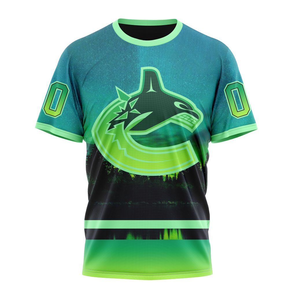 Vancouver Canucks Special Northern Light Design Personalized Name And Number T-Shirt Style Neasalamis.com