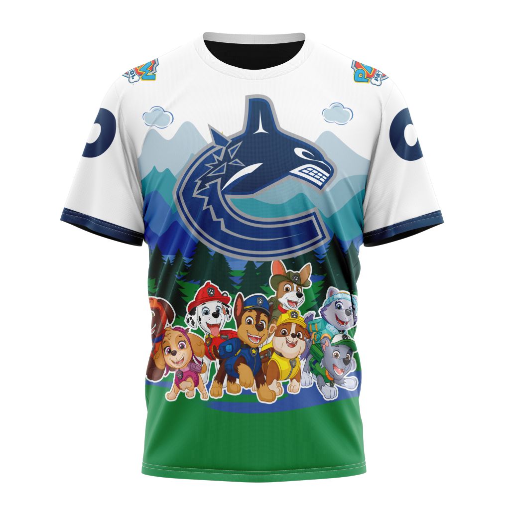 Vancouver Canucks Special Paw Patrol Design 01 Personalized Name And Number T-Shirt Style Neasalamis.com