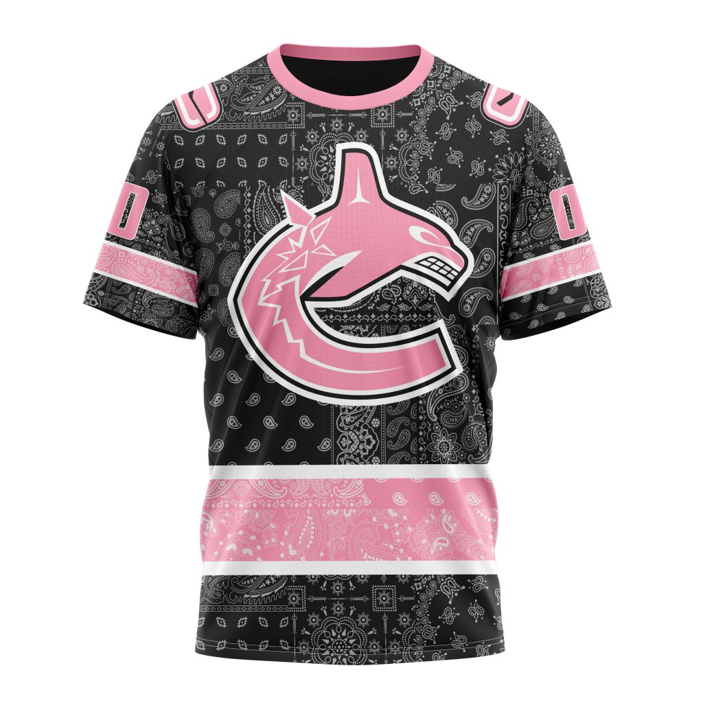 Vancouver Canucks Special Pink Paisley Design 01 Personalized Name And Number T-Shirt Style Neasalamis.com