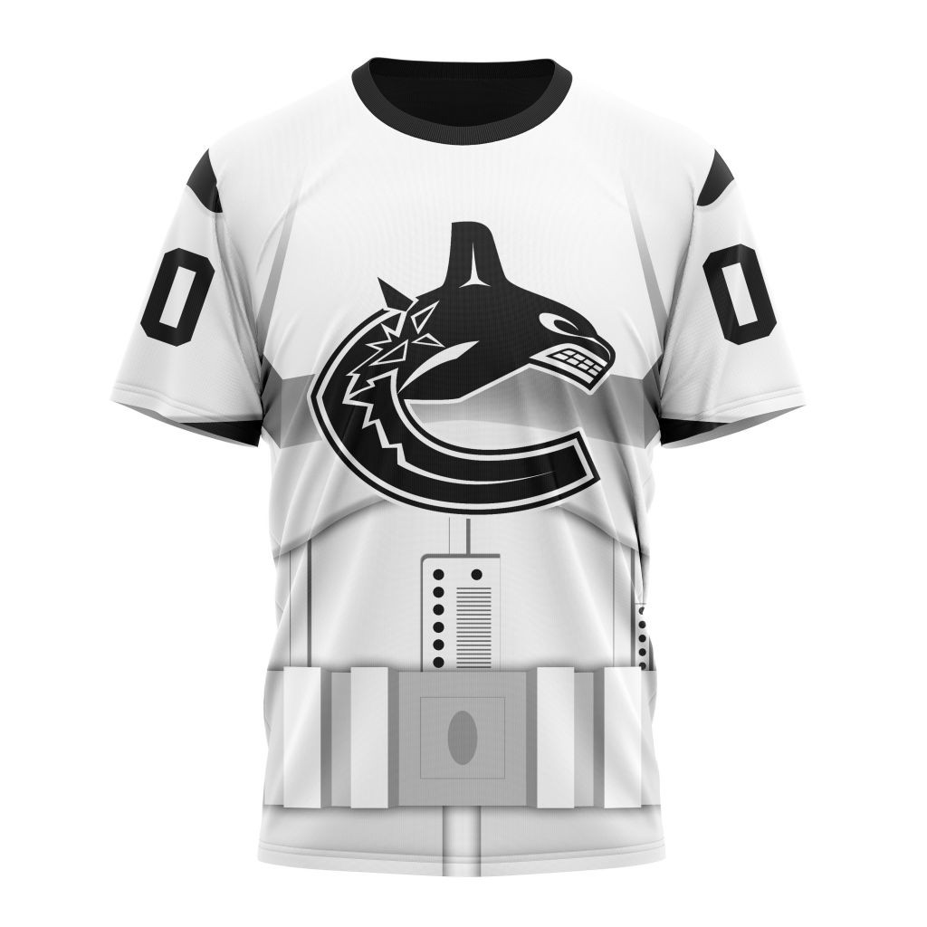 Vancouver Canucks Special Star Wars Stormtroopers Design Personalized Name And Number T-Shirt Style Neasalamis.com