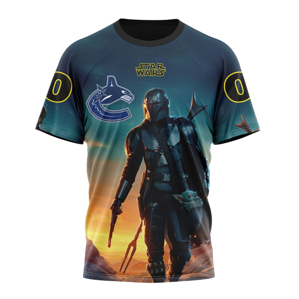 Vancouver Canucks Special Star Wars The Mandalorian Design 01 Personalized Name And Number T-Shirt Style Neasalamis.com