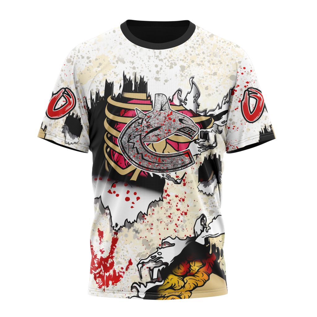 Vancouver Canucks Special Zombie Style For Halloween Personalized Name And Number T-Shirt Style Neasalamis.com