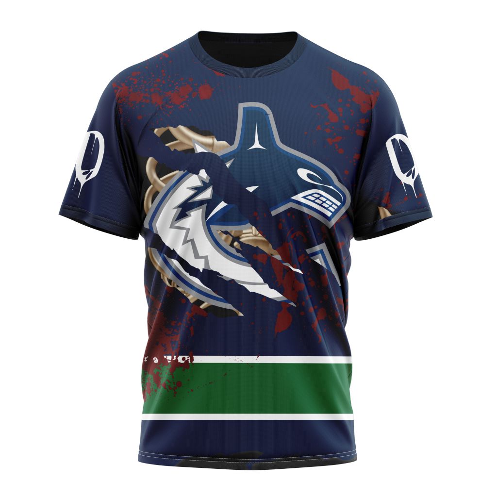 Vancouver Canucks Specialized Design Jersey With Your Ribs For Halloween Personalized Name And Number T-Shirt Style Neasalamis.com