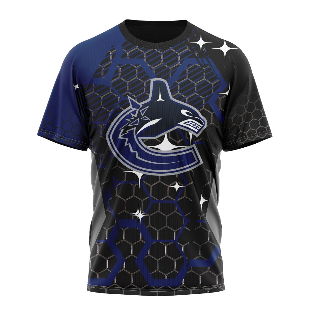 Vancouver Canucks Specialized Design With MotoCross Syle Personalized Name And Number T-Shirt Style Neasalamis.com