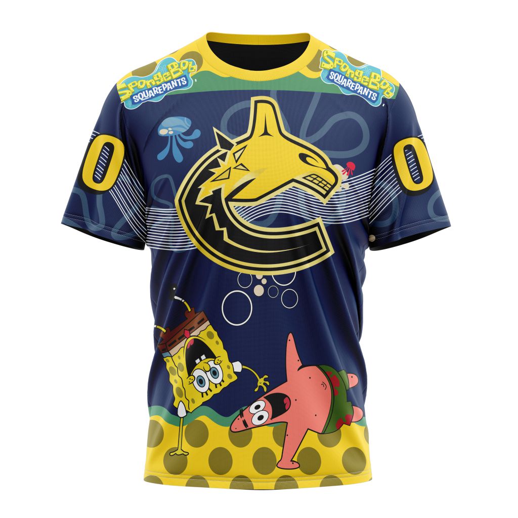 Vancouver Canucks Specialized Jersey With SpongeBob Personalized Name And Number T-Shirt Style Neasalamis.com
