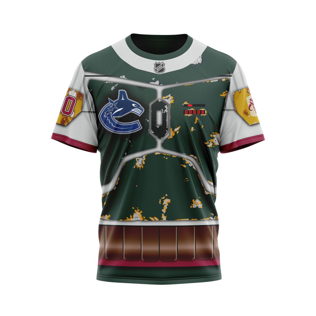 Vancouver Canucks X Boba Fett's Armor Specialized Design For Star Wars Fourth Of July Personalized Name And Number T-Shirt Style 86485 Neasalamis.com