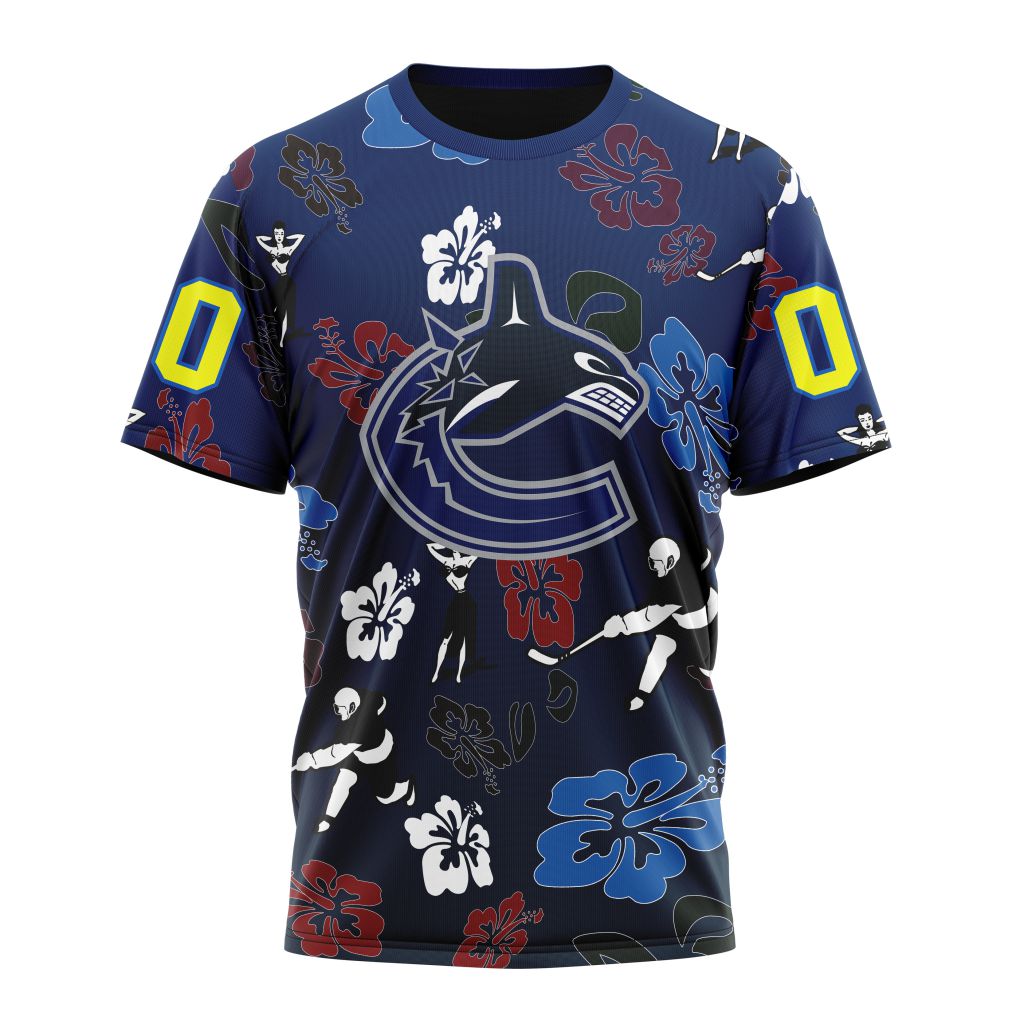 Vancouver Canucks X Hawaii Specialized Design For Hawaiia Personalized Name And Number T-Shirt Style 27020 Neasalamis.com