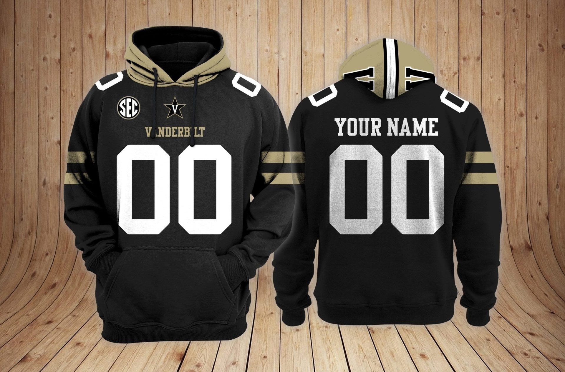 Vanderbilt Commodores Football Custom 3D printed Sweatshirt Hoodie Zipped Hoodie Neasalamis