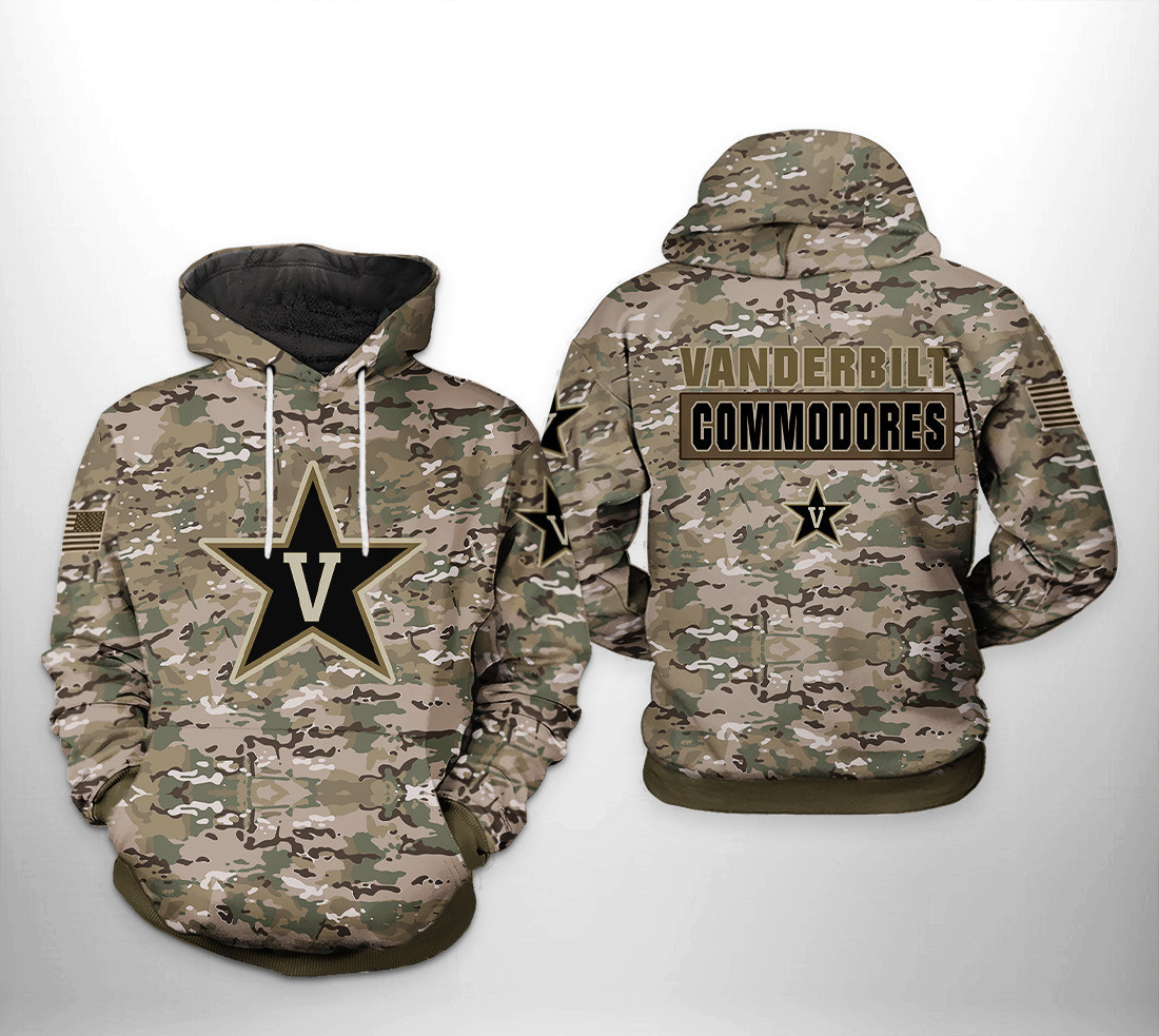 Vanderbilt Commodores NCAA Camo Veteran Hoodie Neasalamis