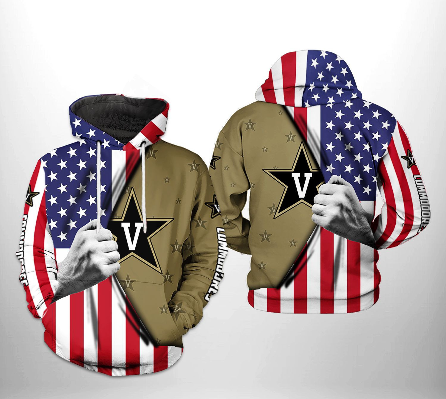 Vanderbilt Commodores NCAA US Flag Hoodie Neasalamis