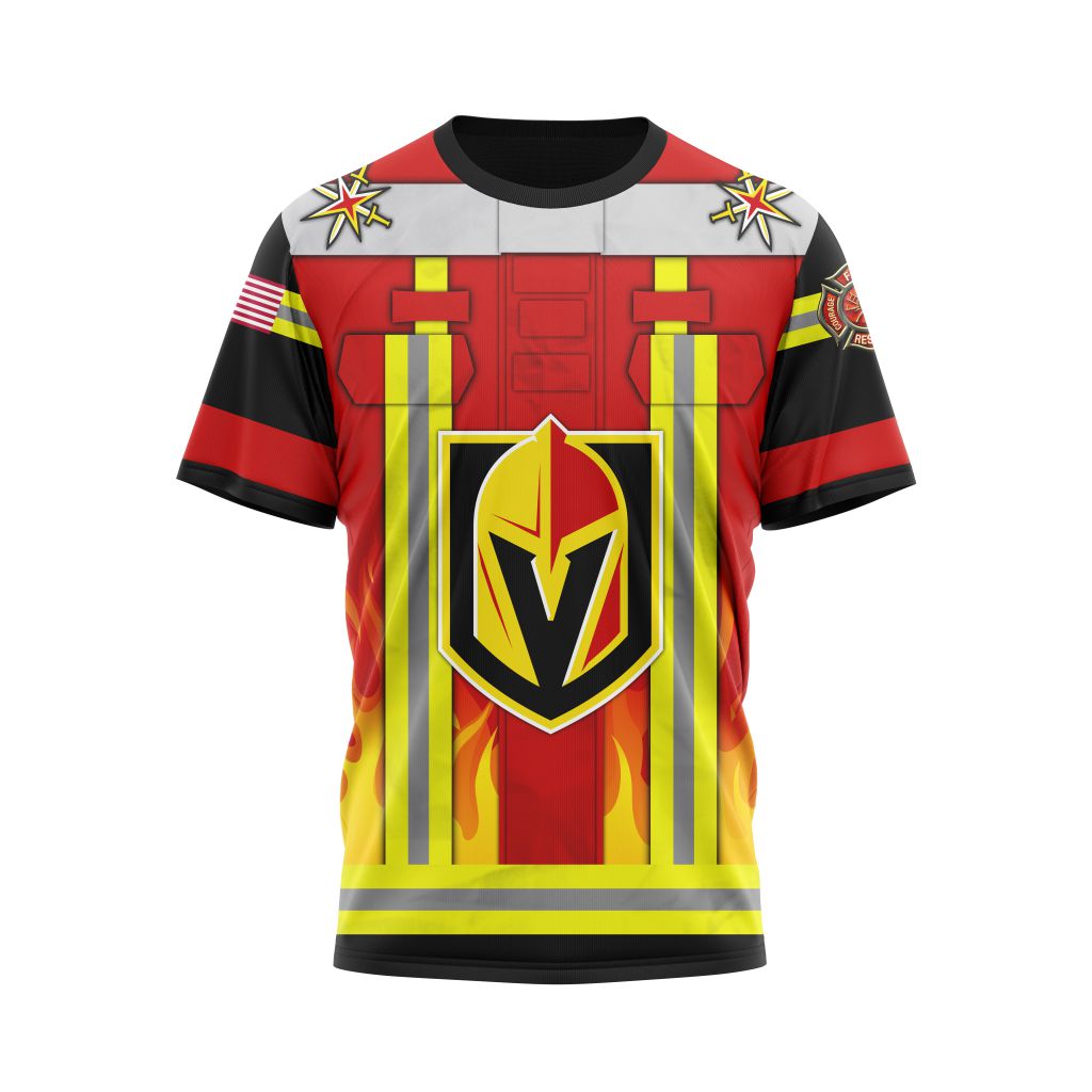 Vegas Golden Knights Honnor Firefighter Uniform Personalized Name And Number T-Shirt Style Neasalamis.com
