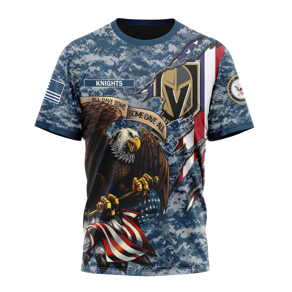 Vegas Golden Knights Honor US Navy Veterans Personalized Name And Number T-Shirt Style Neasalamis.com