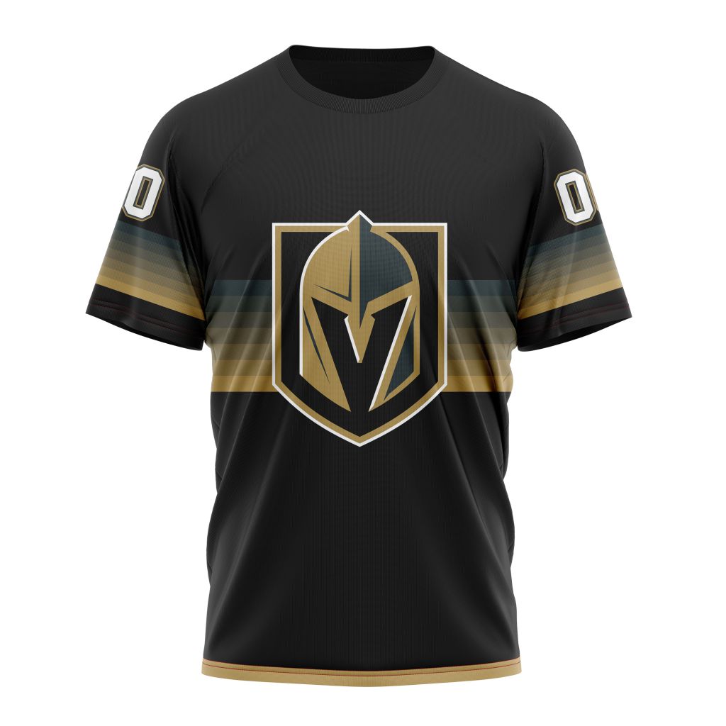Vegas Golden Knights Special Black And Gradient Design Personalized Name And Number T-Shirt Style Neasalamis.com