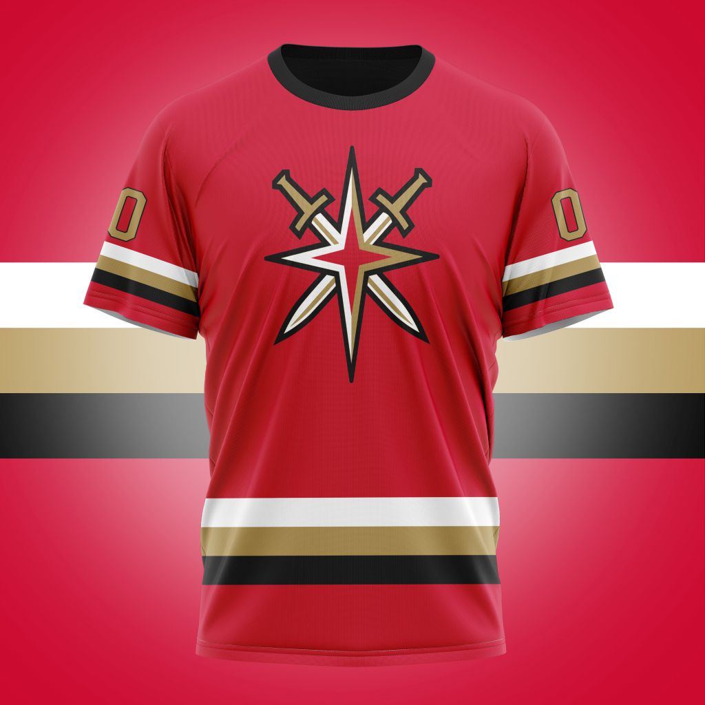 Vegas Golden Knights Special Colour Rush Design 01 Personalized Name And Number T-Shirt Style Neasalamis.com