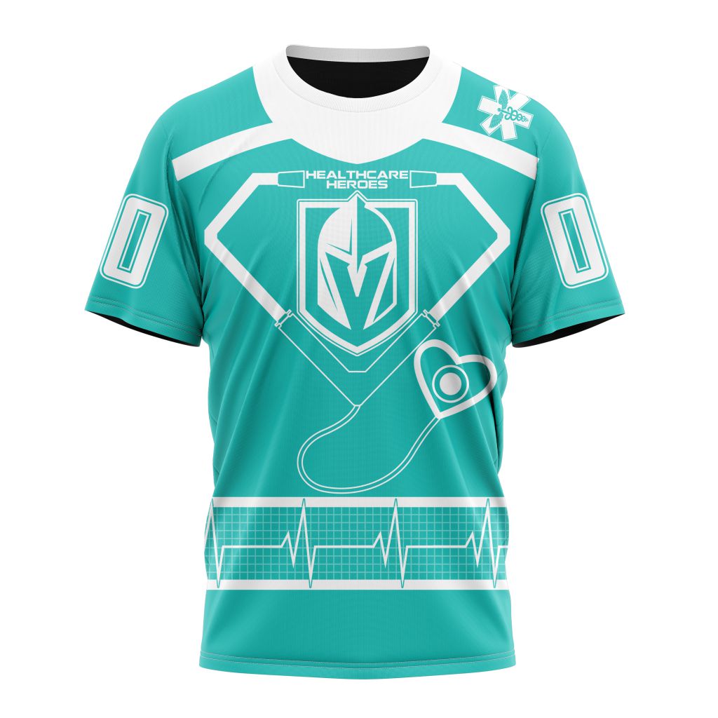Vegas Golden Knights Special Design Honoring Healthcare Heroes Personalized Name And Number T-Shirt Style Neasalamis.com