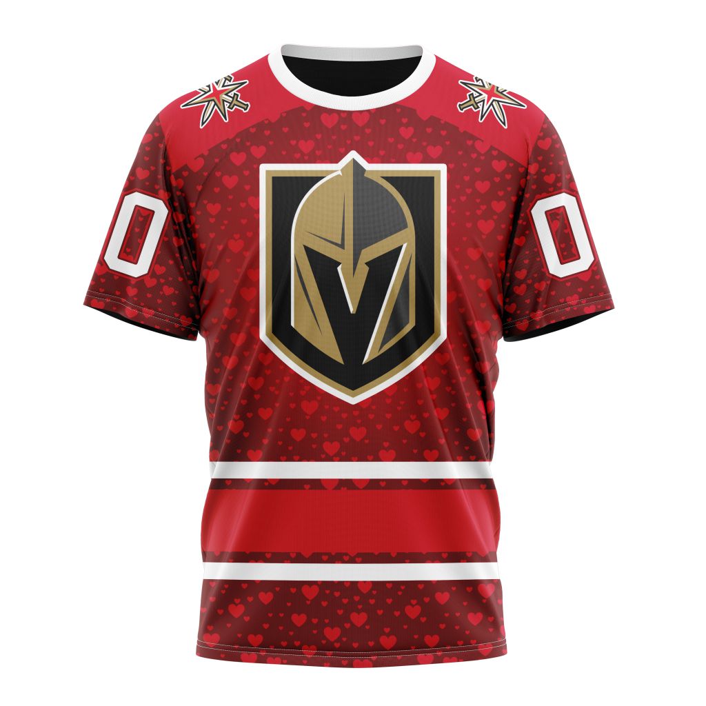 Vegas Golden Knights Special Gift For Valentines Day 01 Personalized Name And Number T-Shirt Style Neasalamis.com