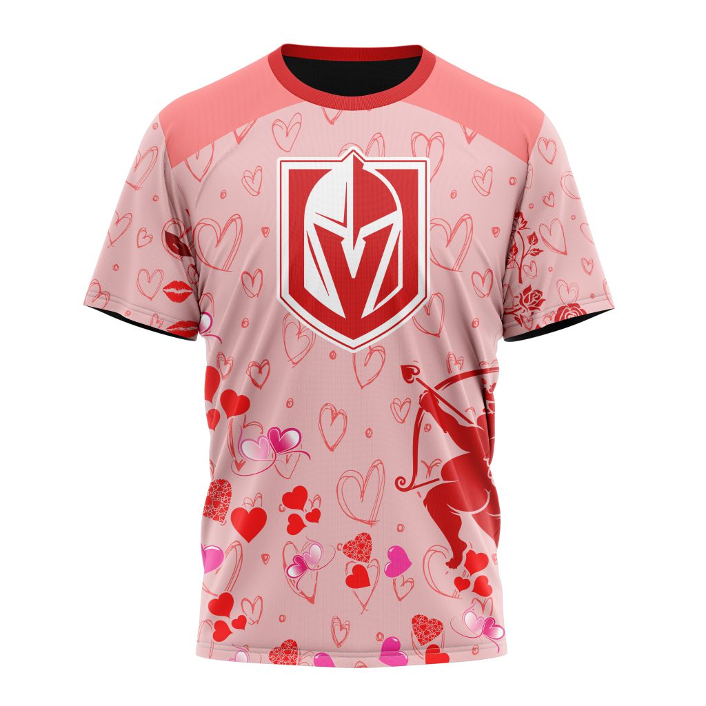 Vegas Golden Knights Special Gift For Valentines Day 02 Personalized Name And Number T-Shirt Style Neasalamis.com