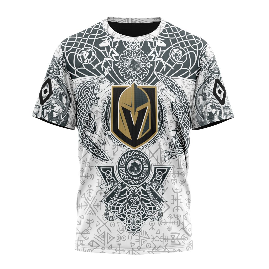 Vegas Golden Knights Special Norse Viking Symbols Personalized Name And Number T-Shirt Style Neasalamis.com