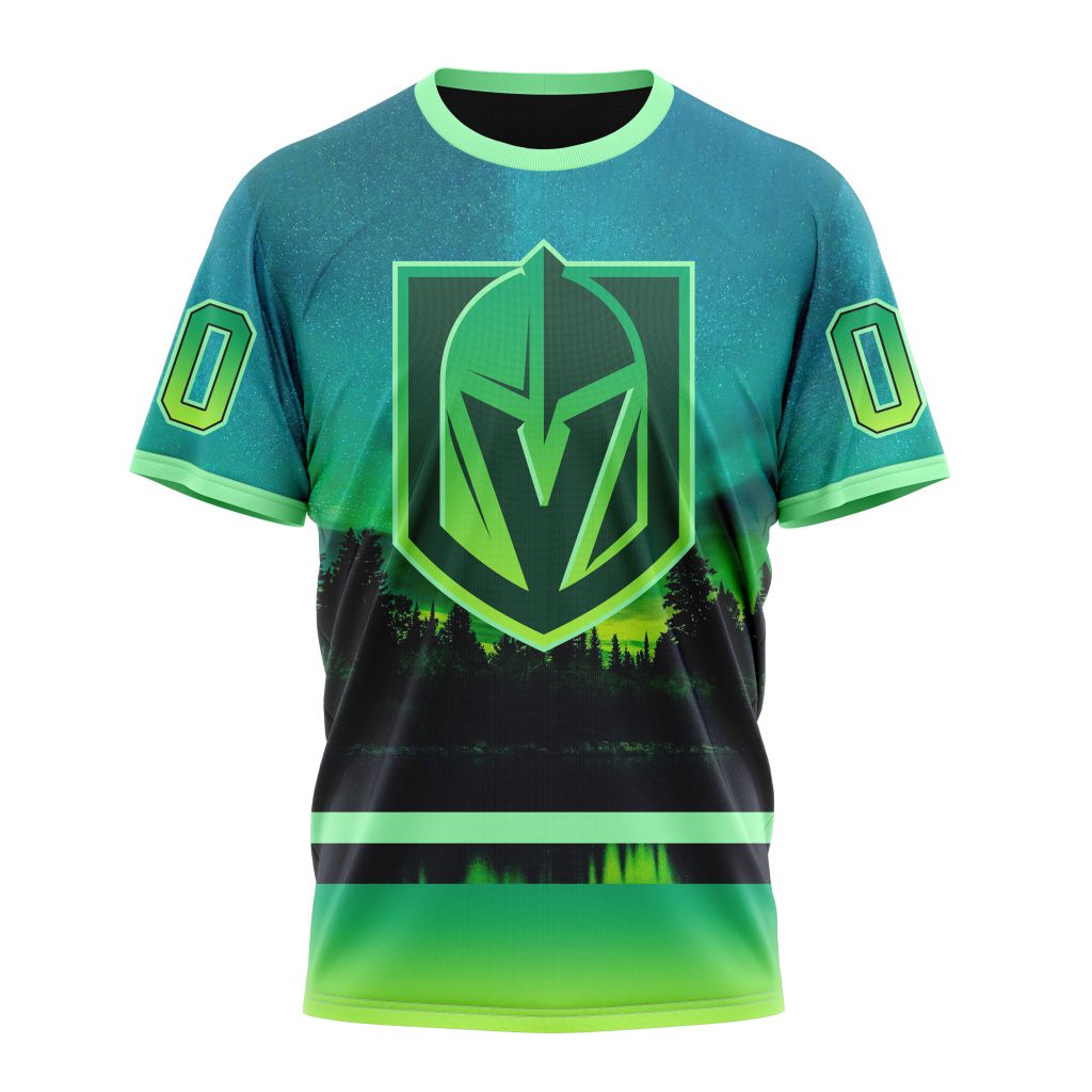 Vegas Golden Knights Special Northern Light Design Personalized Name And Number T-Shirt Style Neasalamis.com