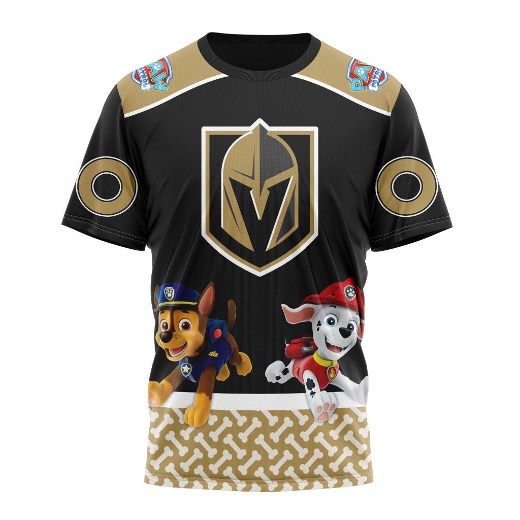 Vegas Golden Knights Special Paw Patrol Design Personalized Name And Number T-Shirt Style Neasalamis.com