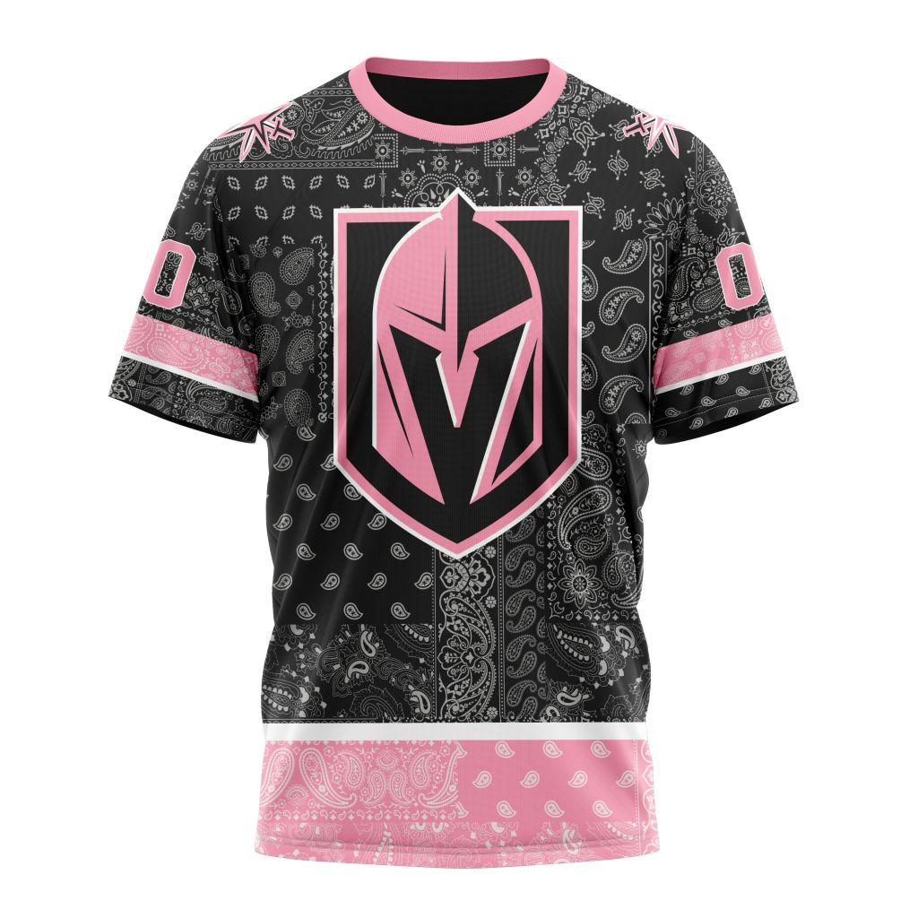 Vegas Golden Knights Special Pink Paisley Design 01 Personalized Name And Number T-Shirt Style Neasalamis.com