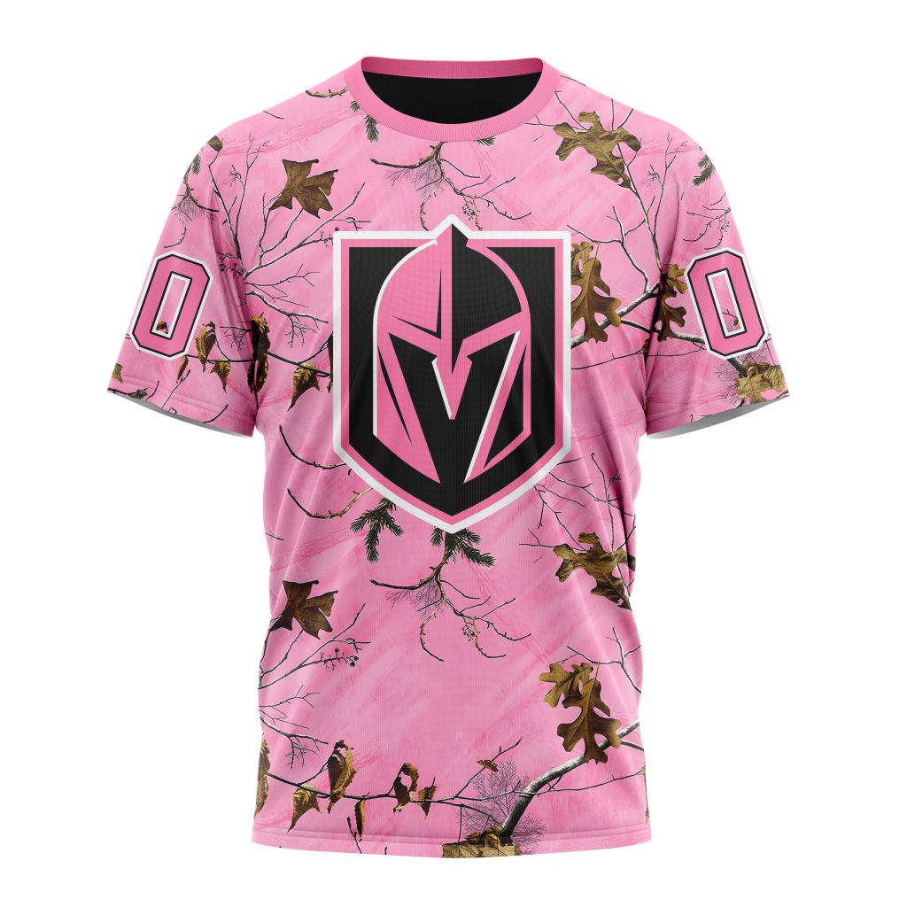 Vegas Golden Knights Special Realtree Pink Camouflage Design 01 Personalized Name And Number T-Shirt Style Neasalamis.com