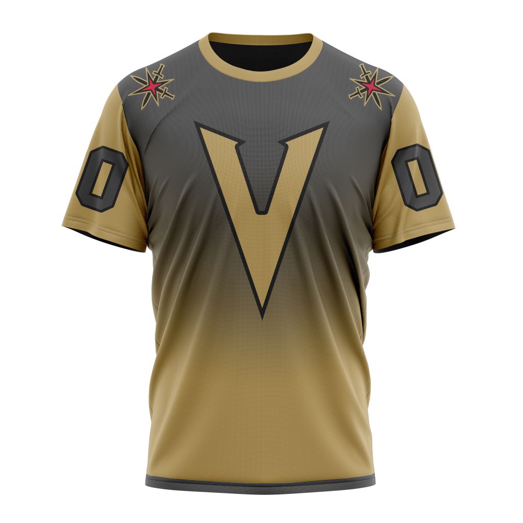 Vegas Golden Knights Special Retro Gradient Design Personalized Name And Number T-Shirt Style Neasalamis.com