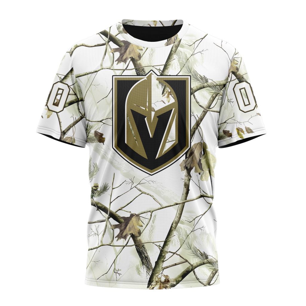 Vegas Golden Knights Special White Winter Hunting Camo Design Personalized Name And Number T-Shirt Style Neasalamis.com