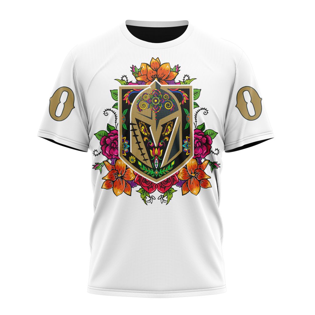 Vegas Golden Knights Specialized Unisex Kits Dia De Muertos Personalized Name And Number T-Shirt Style Neasalamis.com