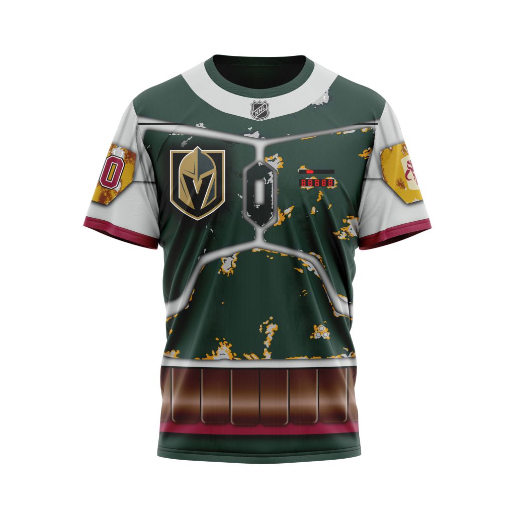 Vegas Golden Knights X Boba Fett's Armor Specialized Design For Star Wars Fourth Of July Personalized Name And Number T-Shirt Style 31568 Neasalamis.com
