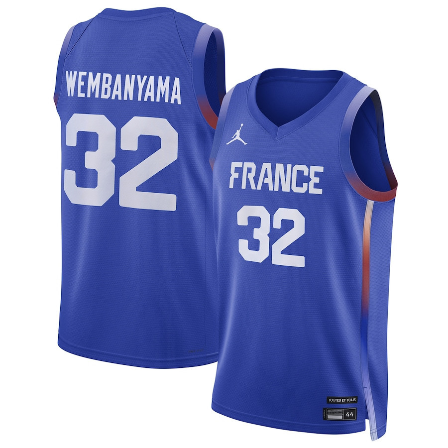 Victor Wembanyama 32 France Basketball 2024 Summer Olympics Player Limited Unisex Jersey - Royal Neasalamis