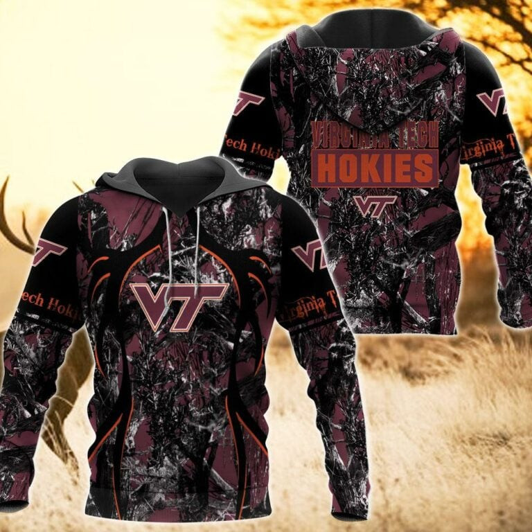 Virginia Tech Hokies Camo Hunting 3D printed Sweatshirt Hoodie Zipped Hoodie Neasalamis